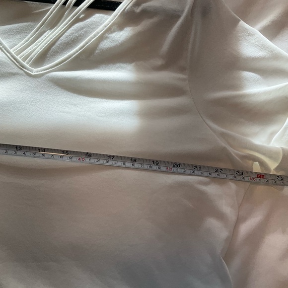 Plus size 3X White Strappy V-Neck Top - Picture 6 of 7